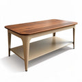 Wooden coffee table with metal legs and open shelf 120 x 60 x 40cm