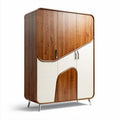 Wooden wardrobe with modern design for storage and organization 180 x 100 x 50cm