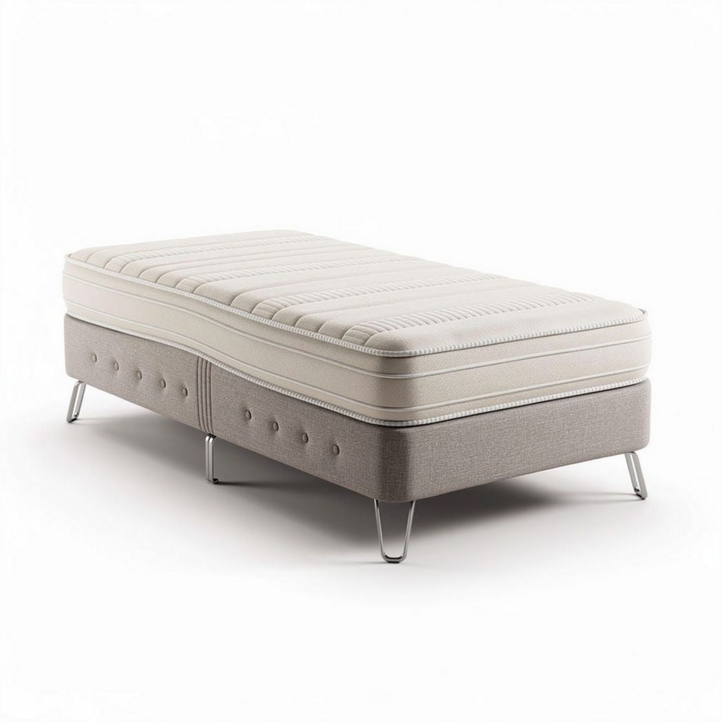Twin size mattress with pocket coils and breathable fabric cover 200 x 90 x 30cm