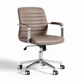 Office chair with adjustable height and leather upholstery in brown 70 x 60 x 90cm