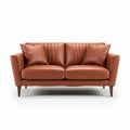 Leather loveseat with padded cushions and mid-century modern design 150 x 80 x 75cm