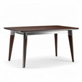 Wood dining table with stainless steel accents 150 x 80 x 75cm brown
