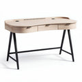 Modern wooden desk with three drawers and black metal legs 120 x 60 x 75cm