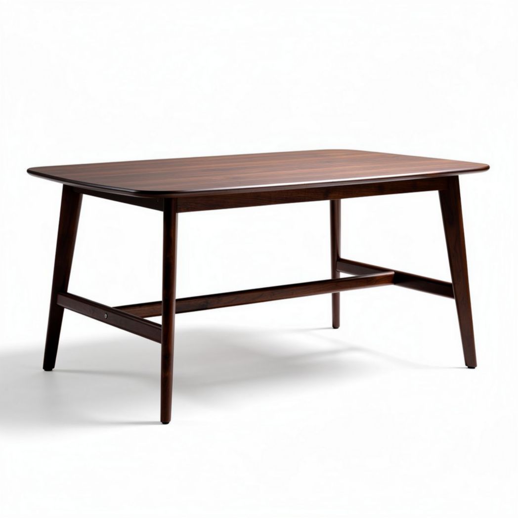 Wooden dining table in walnut finish 120 x 80 x 75cm for indoor use
