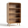 Wooden bookshelf with three open shelves and top panel 80 x 40 x 160cm
